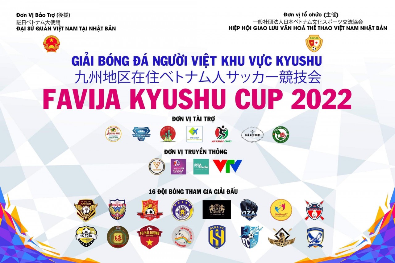 16 đội tham gia giải bóng đá của cộng đồng người Việt khu vực Kyushu - Nhật Bản