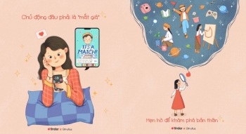 Tinder cùng họa sĩ Slim.illus vẽ tranh về câu chuyện hẹn hò trực tuyến của các bạn nữ Việt Nam