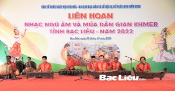 Gìn giữ truyền thống tại liên hoan nhạc Ngũ âm và Múa dân gian Khmer 2022 tại Bạc Liêu