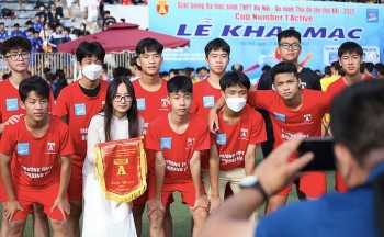 khai mac giai bong da hoc sinh thpt ha noi an ninh thu do lan thu xxi 2022 cup number 1 active va suc nong tran dau tien