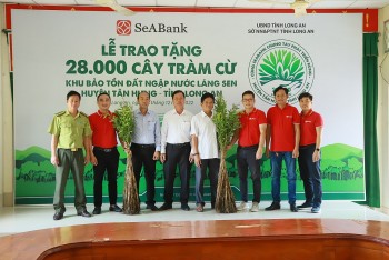 seabank trao tang 28000 cay tram cu ho tro khu bao ton dat ngap nuoc lang sen