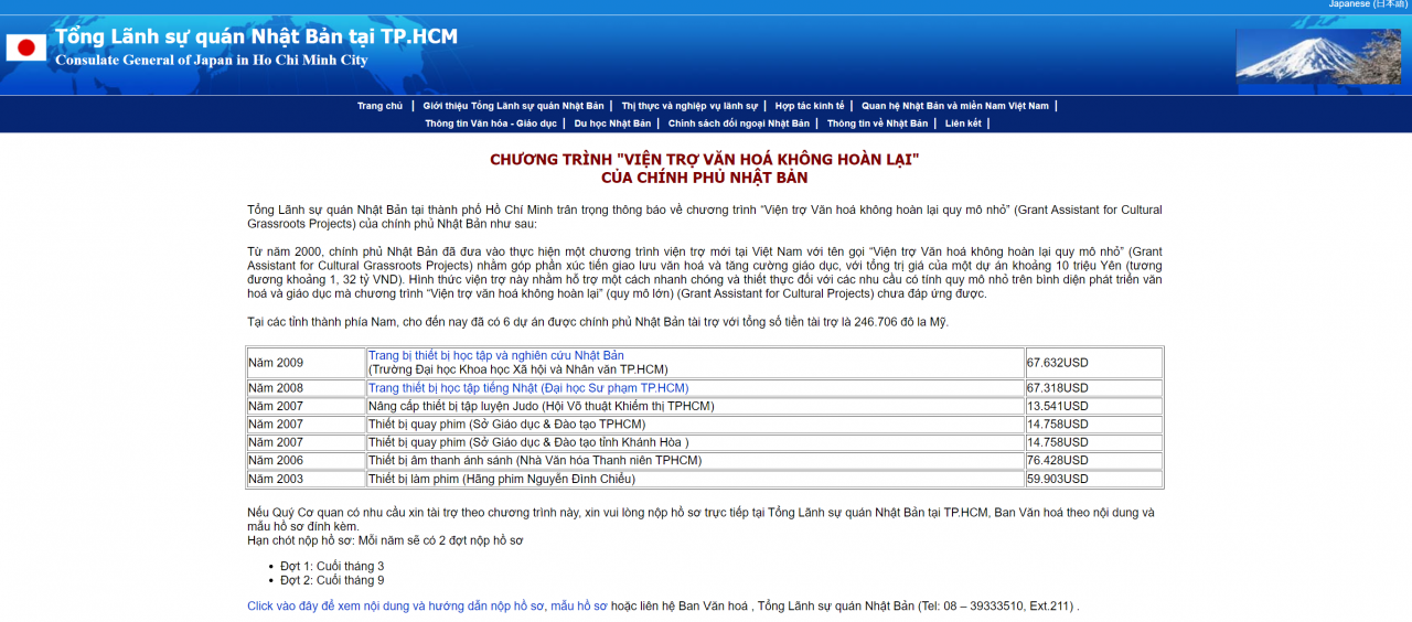 thong bao chuong trinh vien tro van hoa khong hoan lai quy mo nho cua chinh phu nhat ban
