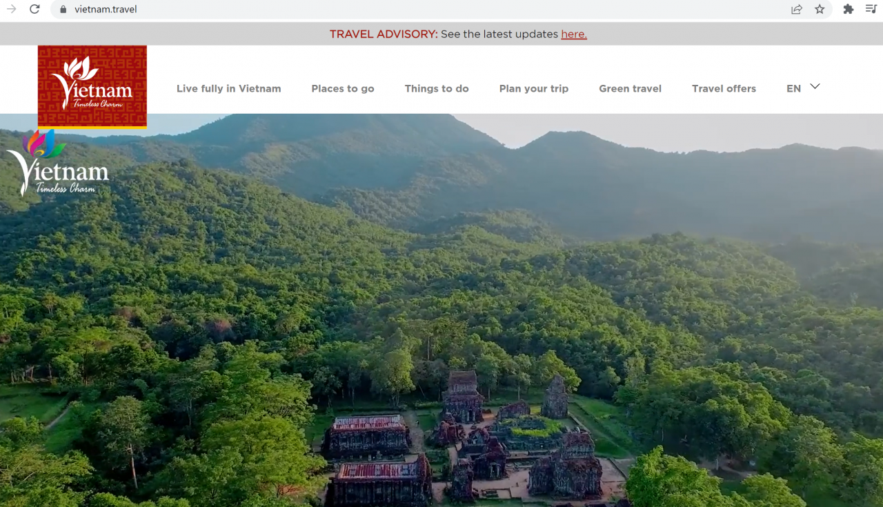 website quang ba du lich viet nam ra nuoc ngoai cua tong cuc du lich lot top dau khu vuc