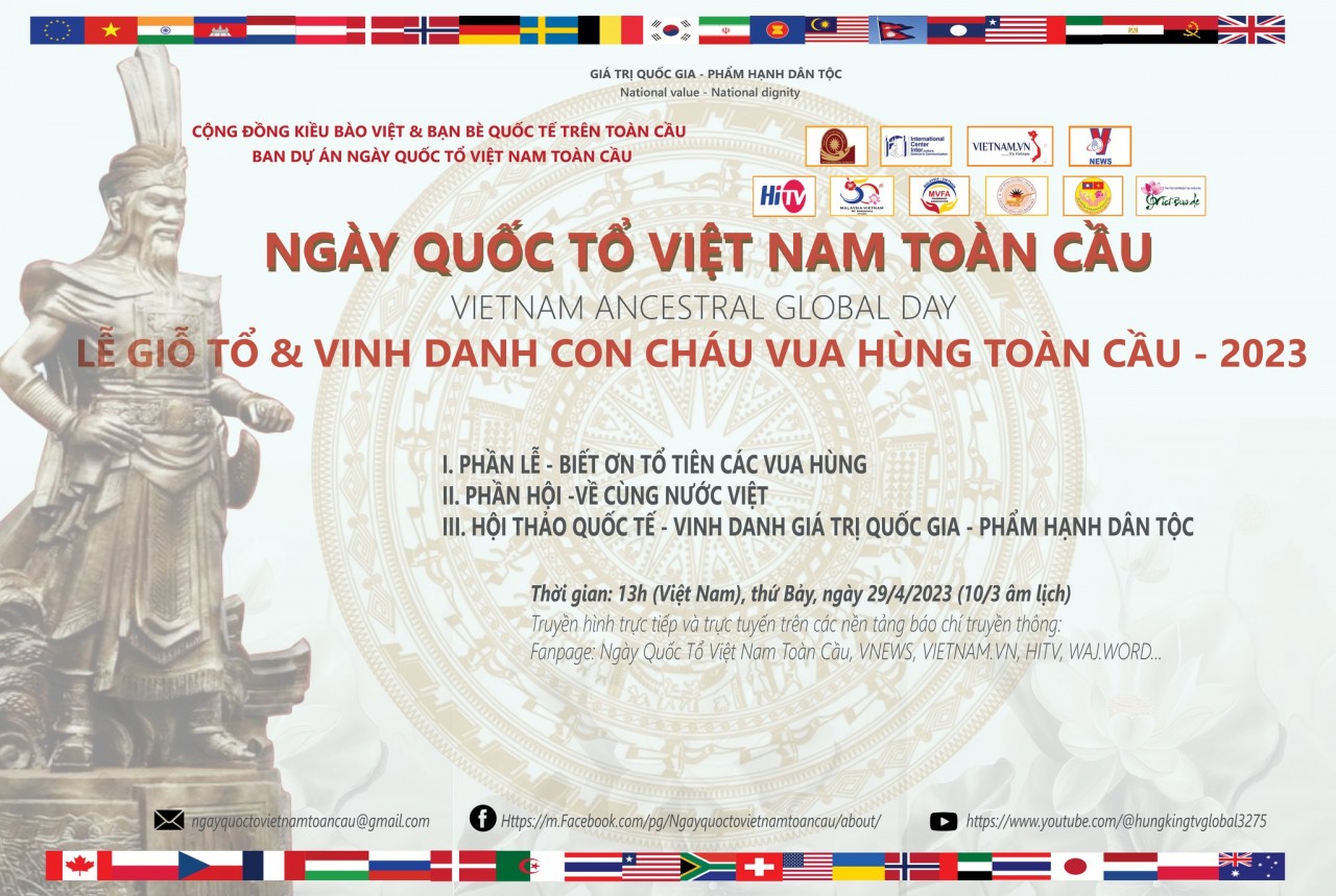 Người Việt bốn phương cùng hướng về Lễ Giỗ Tổ và vinh danh con cháu Vua Hùng toàn cầu 2023