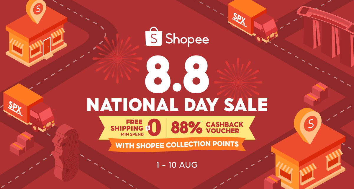 Nhân Quốc khánh Singapore 8/8, Shopee cấp phiếu hoàn lại 88% tiền mua hàng cho khách