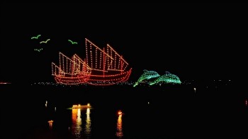 ha noi trinh dien anh sang bang 2024 thiet bi bay khong nguoi lai vao dem giao thua