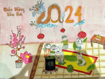 ngay tet co truyen qua net ve cua tre em viet tai sec