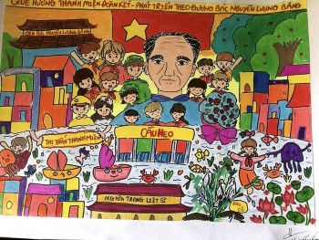 Học sinh Hải Dương thi vẽ tranh về cố Phó Chủ tịch nước Nguyễn Lương Bằng