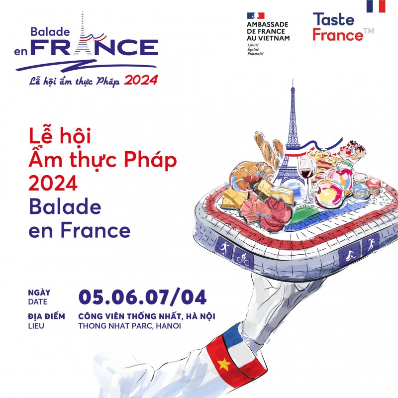 Sẽ có gần 80 gian hàng tại lễ hội ẩm thực Balade en France 2024