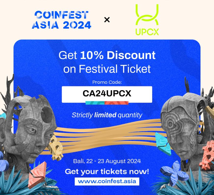 UPCX là nhà tài trợ chính cho Coinfest Asia sẽ được tổ chức tại Indonesia trong 2 ngày 22 và 23/8/2024