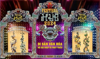 poster tuan le festival nghe thuat quoc te hue 2024 khong gian dam chat di san cua co do