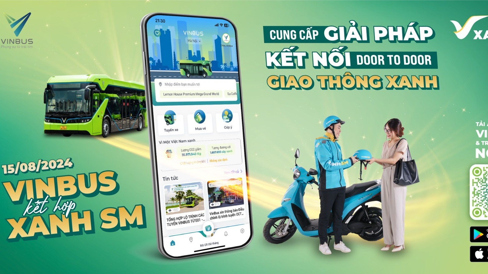 VinBus và Xanh SM phối hợp “đón tận cửa - đưa tận nơi” từng hành khách