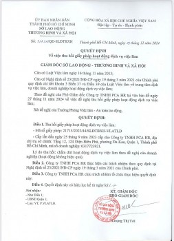 thong bao ve viec thu hoi giay phep hoat dong dich vu viec lam