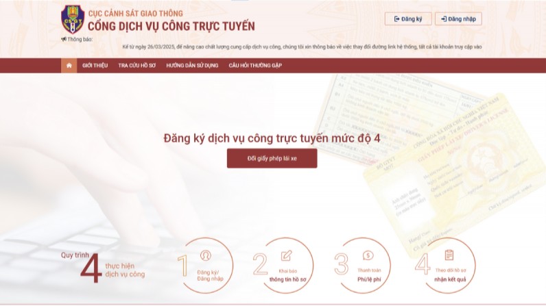 cach doi giay phep lai xe online tai nha 2025
