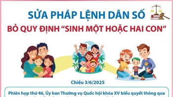 [Infographic] Sửa Pháp lệnh Dân số: Vợ chồng tự quyết định số con và thời gian sinh con