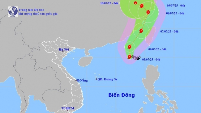 Thời tiết hôm nay (05/7): Bão số 2 giật cấp 10, gây biển động mạnh ở phía Đông Bắc Biển Đông