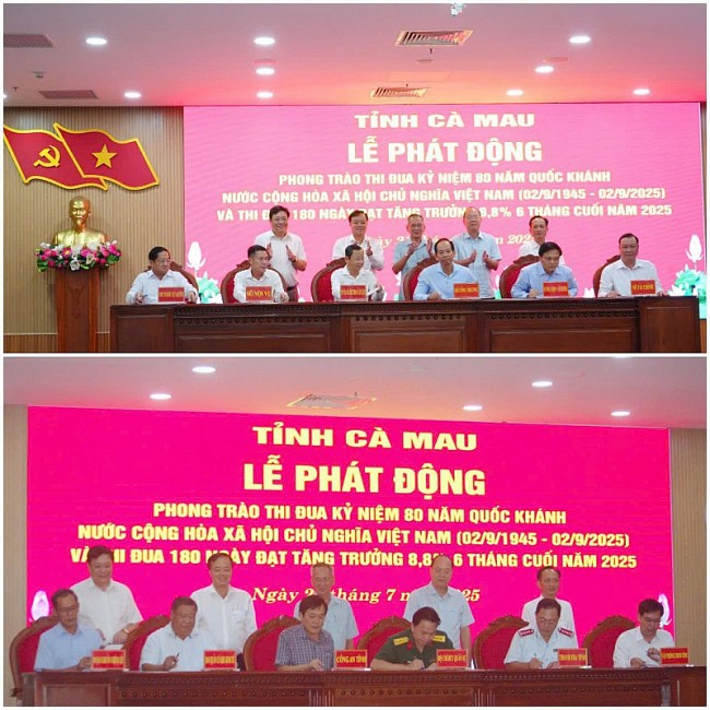 Cà Mau phát động thi đua 180 ngày đạt tăng trưởng 8,8% trong 6 tháng cuối năm 2025