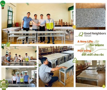 Tặng bàn ghế để giáo dục ý thức về môi trường