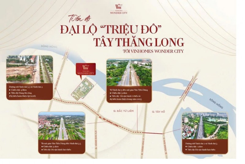Lộ diện toạ độ “hưởng lợi kép” khi đại lộ Tây Thăng Long hoàn thiện