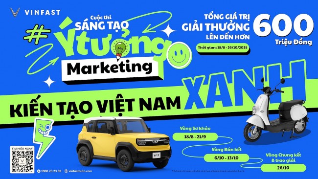 Vinfast tổ chức cuộc thi “Kiến tạo Việt Nam xanh”, tôn vinh các ý tưởng marketing đột phá