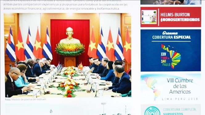 Truyền thông Cuba nêu bật tầm quan trọng chuyến thăm Việt Nam của Chủ tịch Quốc hội Esteban Lazo Hernández
