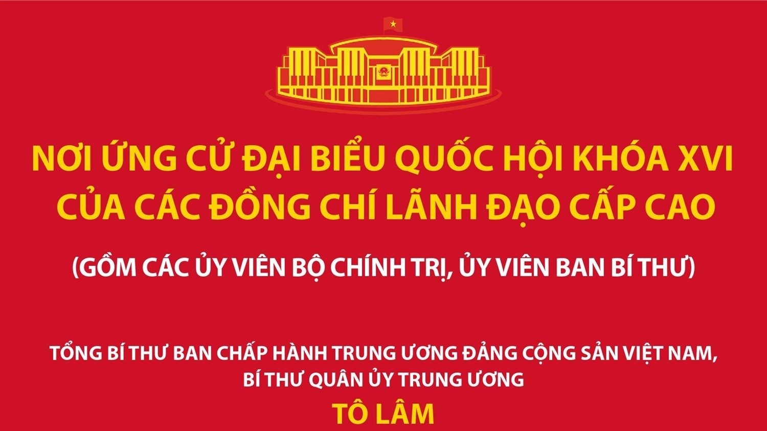 Các đồng chí lãnh đạo cấp cao ứng cử đại biểu Quốc hội khóa XVI