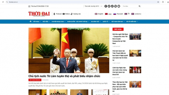 Phát triển chuyên trang báo chí đối ngoại bằng 5 ngôn ngữ trên Tạp chí Thời đại điện tử