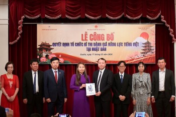 to chuc ky thi nang luc tieng viet theo chuan quoc gia tai nhat ban