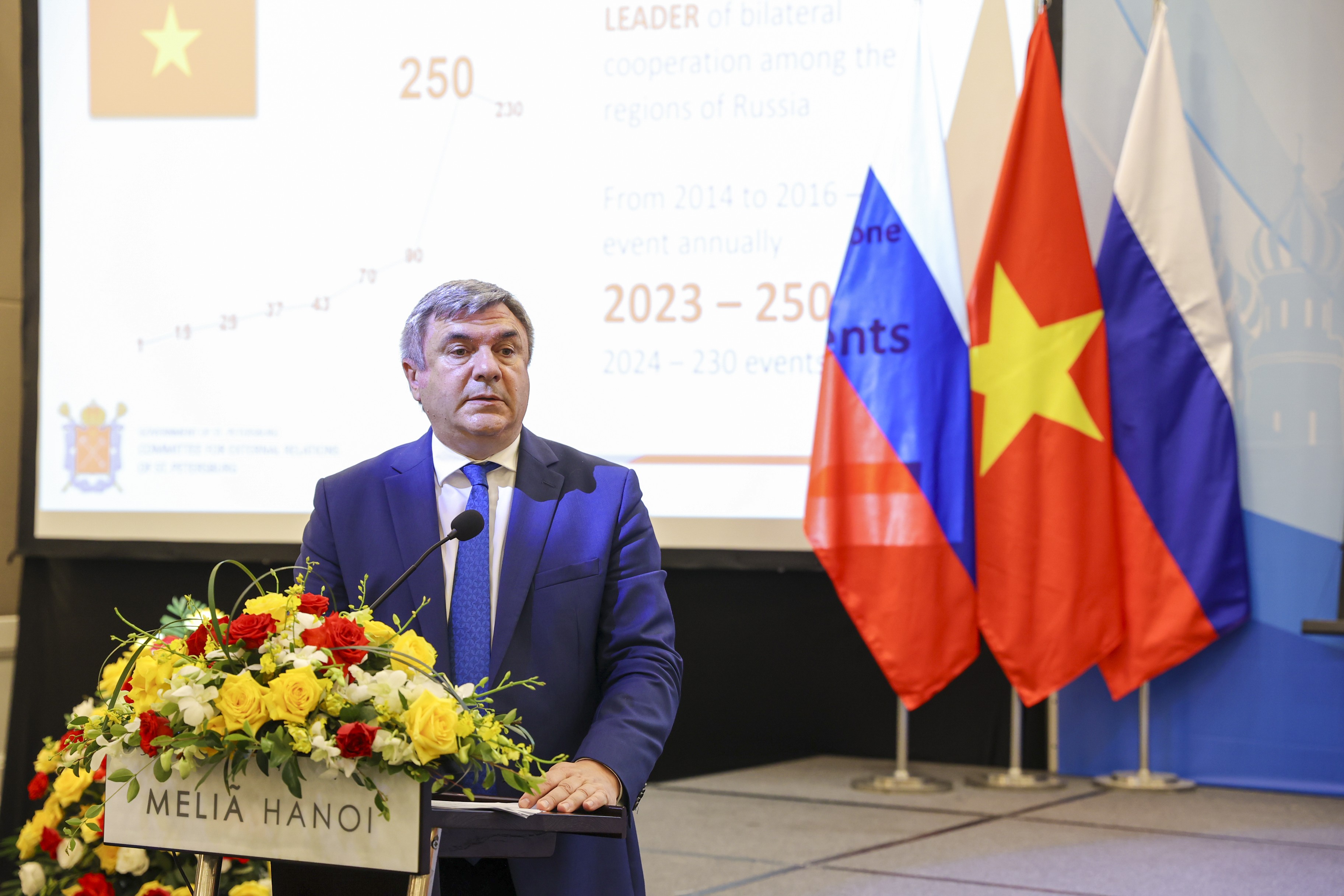 Ông Vyacheslav Kalganov, Phó Chủ tịch Ủy ban Đối ngoại Saint Petersburg (Liên bang Nga). (Ảnh: Đinh Hòa)