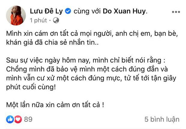 Lưu Đê Ly chính thức lên tiếng về vụ ẩu đả: "Mình vẫn tử tế tới tận giây phút cuối cùng"