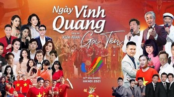 sea games 31 hon 50 nghe si hat ngay vinh quang goi ten co vu doan the thao viet nam