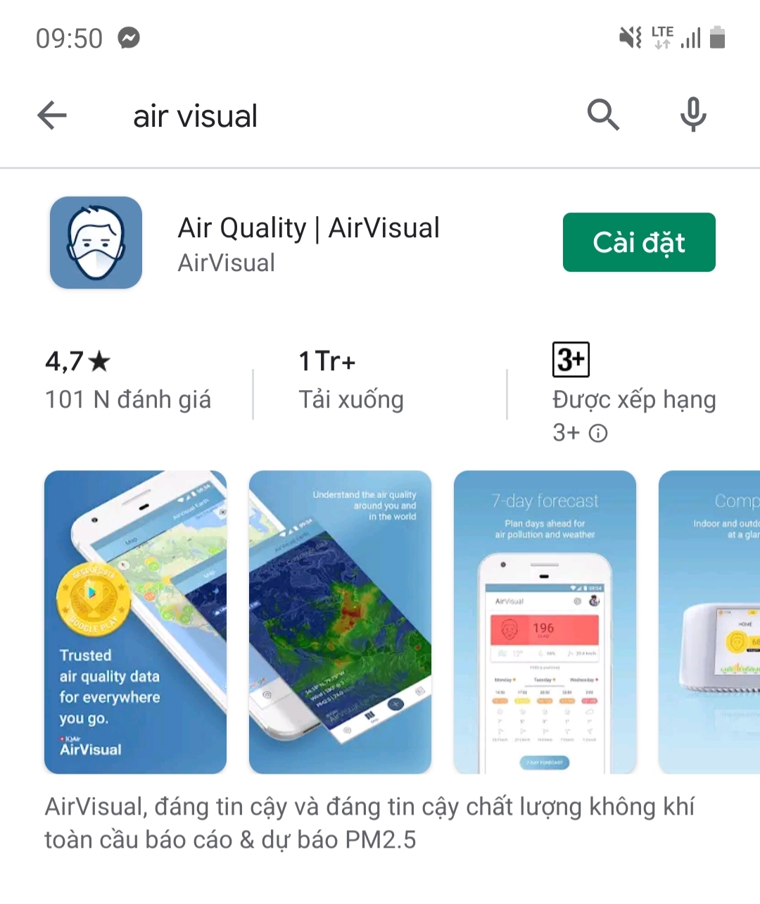 Ứng dụng AirVisual bất ngờ có thể tải xuống trở lại