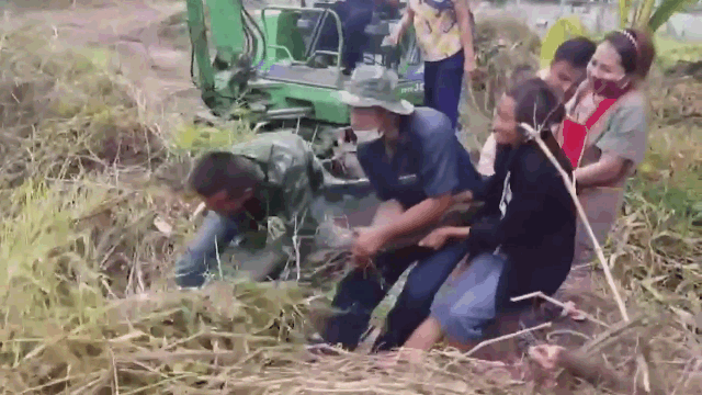 video dan hop luc tom song tran khong lo nang 100kg nap trong vuon nha