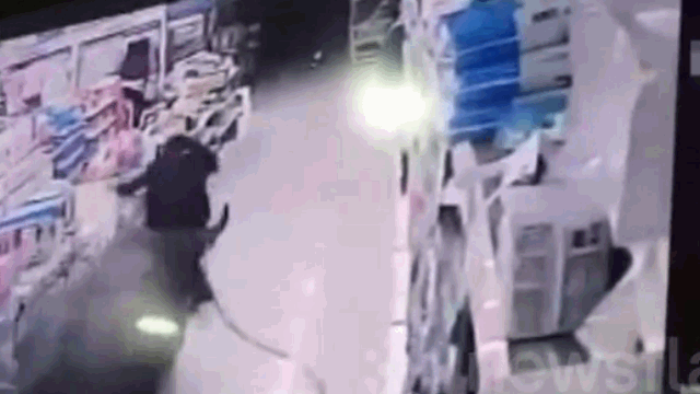 Video: "Trâu điên" chạy vào siêu thị, húc văng người đứng mua hàng