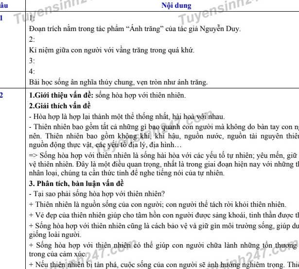 Đáp án đề thi Ngữ văn tuyển sinh lớp 10 vào THPT TP Hải Phòng năm 2020