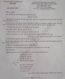 de thi ngu van tuyen sinh lop 10 vao thpt tinh ben tre nam 2020