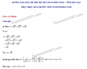 dap an de thi mon toan tuyen sinh lop 10 tinh bac kan nam 2020