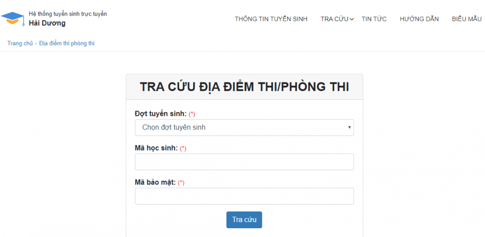 tra cuu diem thi tuyen sinh lop 10 hai duong nam 2020