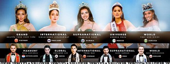Globalbeauties cập nhật ảnh bìa hình Thuỳ Tiên sánh vai các nàng hậu thế giới