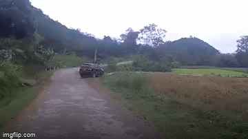 Camera giao thông: Đang lưu thông, ô tô bất ngờ lảo đảo rồi lật xuống ruộng ở Thái Nguyên