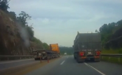 Xử lý nghiêm vụ xe container cố tình đi ngược chiều trên cao tốc, phá nhiều cột cao su