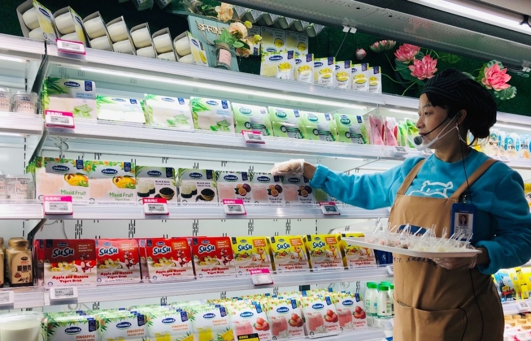 Sữa chua Vinamilk đã có mặt tại siêu thị thông minh Hema của Alibaba tại Trung Quốc