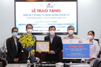 jica ho tro thiet bi dieu tri covid 19 tri gia 120 trieu yen cho benh vien cho ray