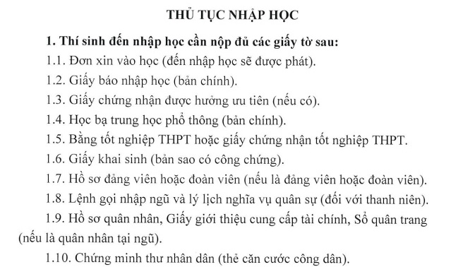 Danh sách thí sinh trúng tuyển vào Học viện Quân y năm 2019