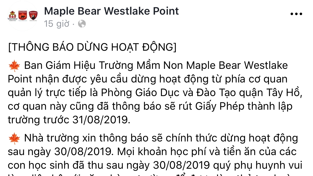 Mầm non "nhốt trẻ vào tủ đồ" thông báo dừng hoạt động
