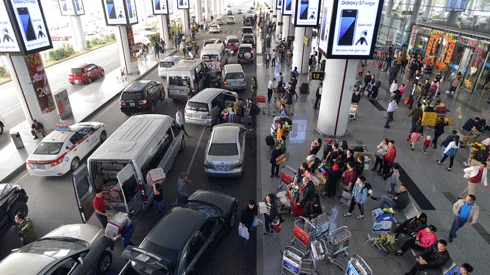 ‘Cò’ taxi dù sân bay Nội Bài nhổ nước bọt vào nhân viên an ninh