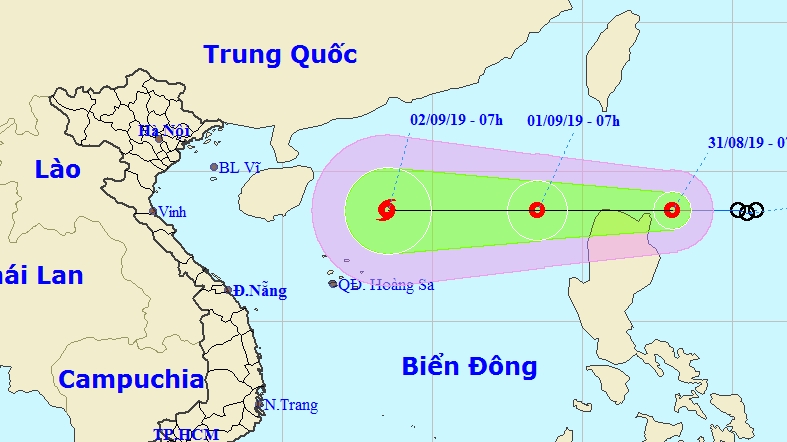 Áp thấp nhiệt đới mạnh lên, vào Biển Đông sáng 1/9