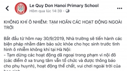 ha noi o nhiem khong khi hoc sinh phai tam dung hoat dong ngoai troi