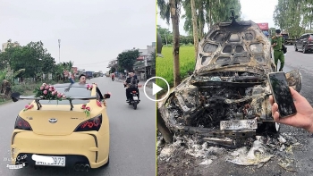 sieu xe chay rui tai xe phai di cap cuu sau cu tong vao coc tieu