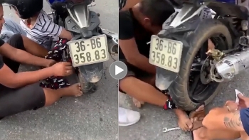 lai them mot vu ao chong nang phan chu cuon vao banh xe khien nguoi phu nu gap tai nan